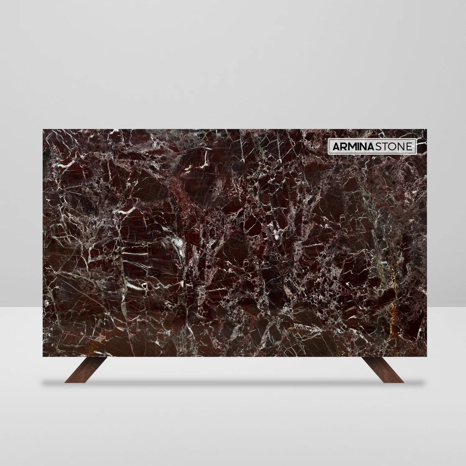 Polished 2 cm Rosso Levanto marble slab in black, red, and ivory; bold statement surface for high-end spaces in West Palm Beach.